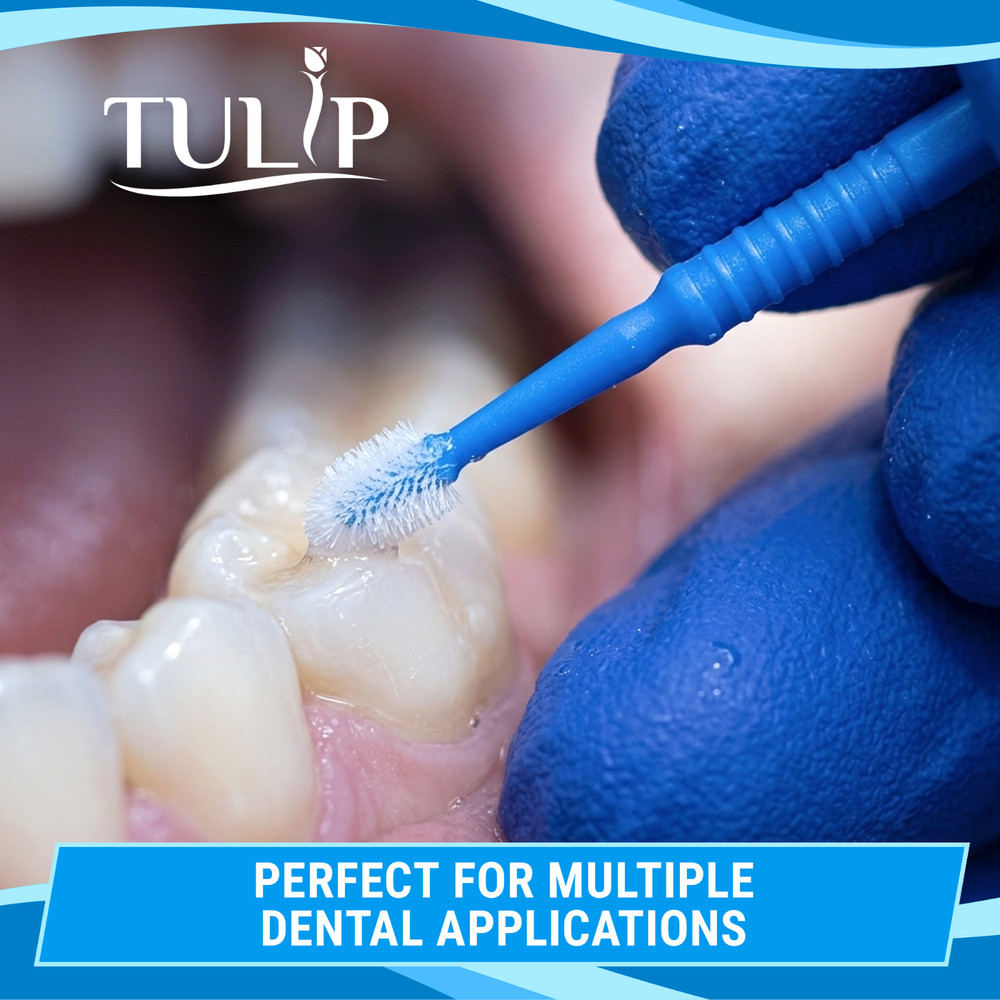 400 Dental Micro Applicator Brushes 2.0mm Blue Regular Disposable Bendable