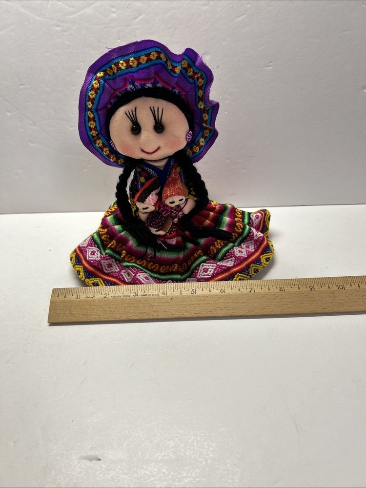 7" Peruvian Cusco Handmade Rag Doll with Inca Fabric