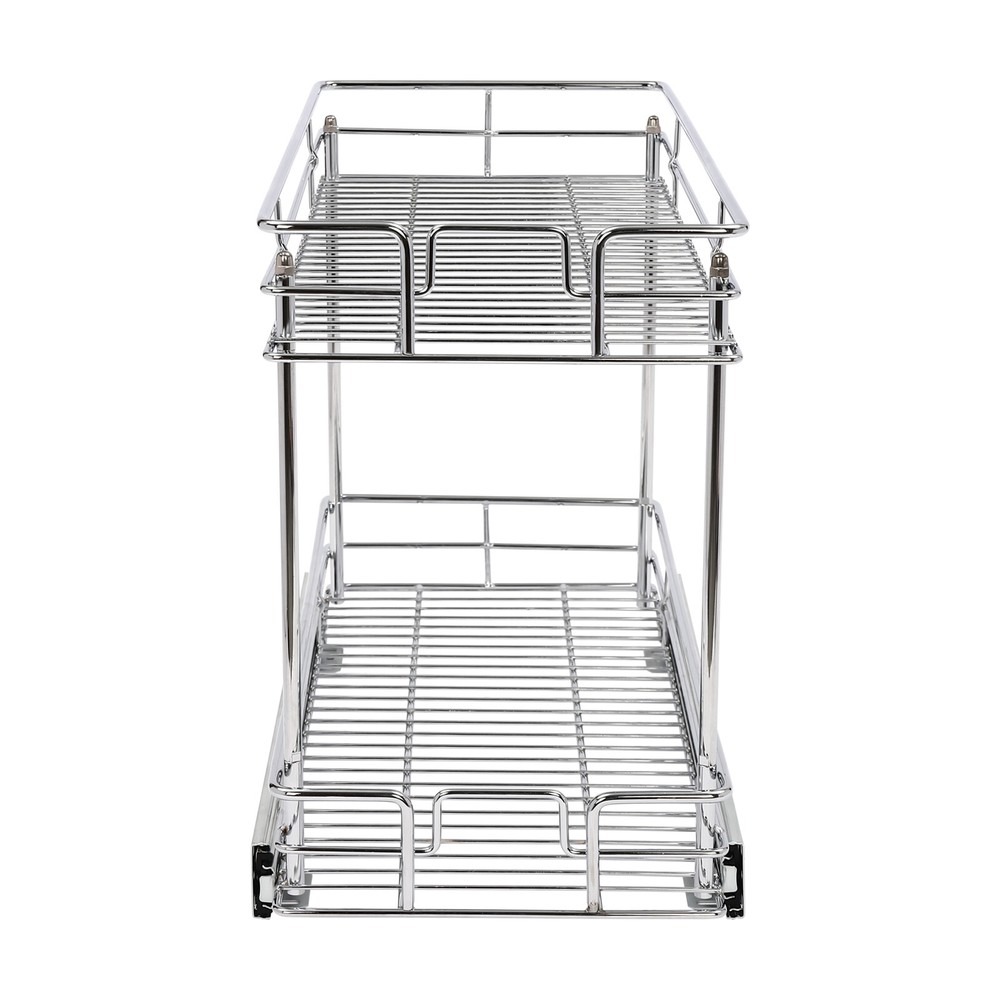 Pull Out Cabinet Organizer, 2-Tier Pull Out Shelves, Kitchen Cabinet Organizer