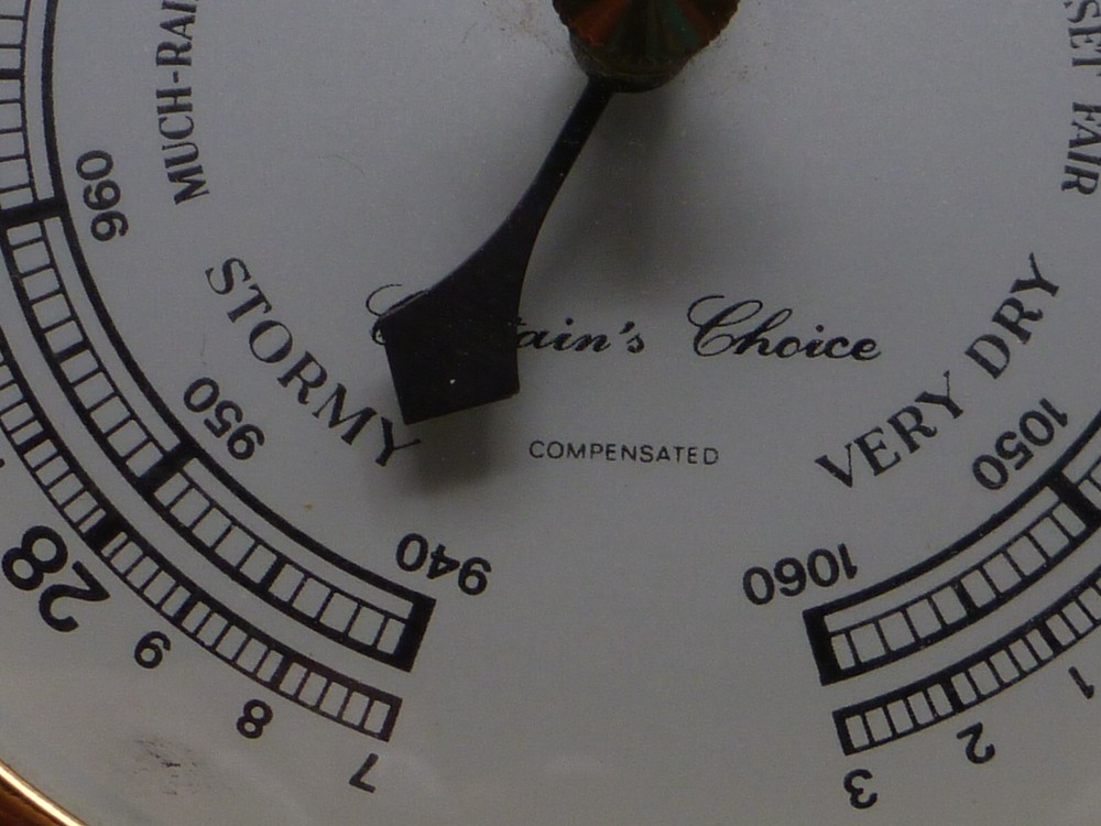 SOLID BRASS COMPENSATED SHIP’S BAROMETER, MADE IN GERMANY