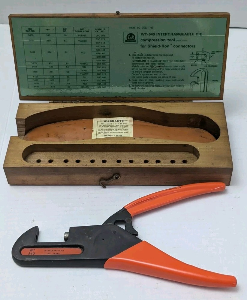 Thomas & Betts T&B WT540 Ratchet Hand Crimp Tool  READ