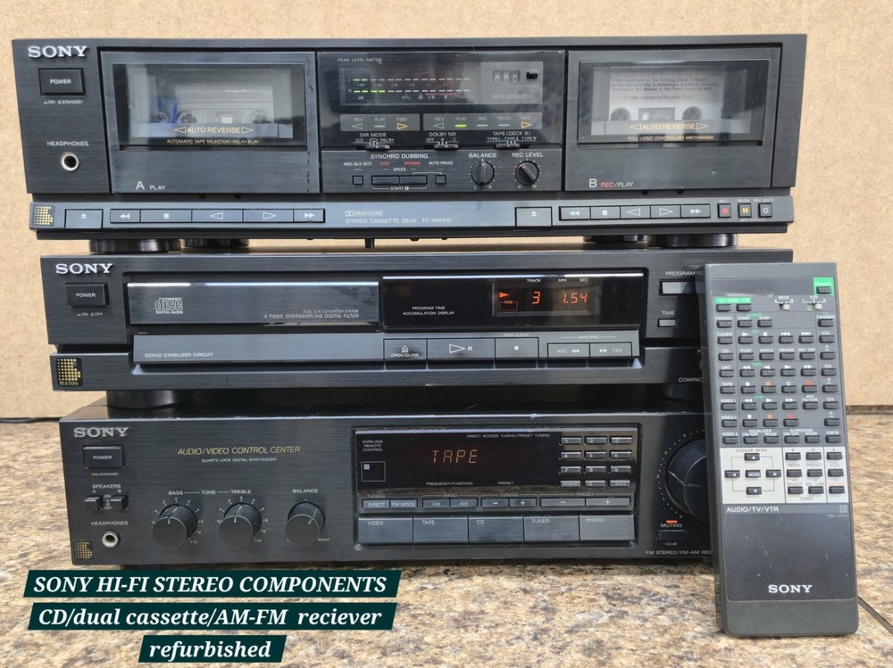 sony true HI-FI Stereo Components system w/remote SERVICED Fully Functional