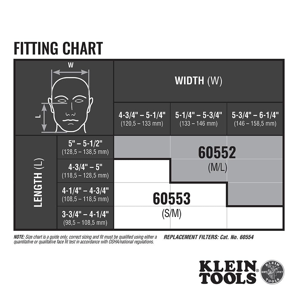 Klein Tools 80180 Reusable P100 Half-Mask Respirator with 4 Replaceable Filters