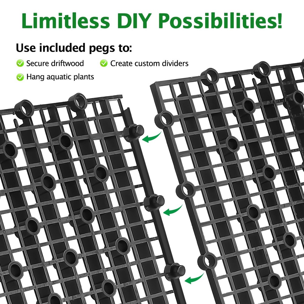 12pcs Aquarium Fish Tank Divider Filter Bottom with Bracket Plastic Egg Crate...