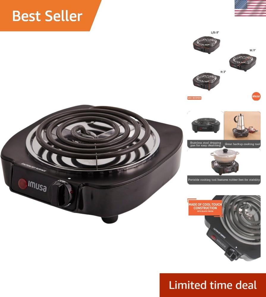 Versatile Electric Single Burner, 1100W - Ideal for Camping & Office Use