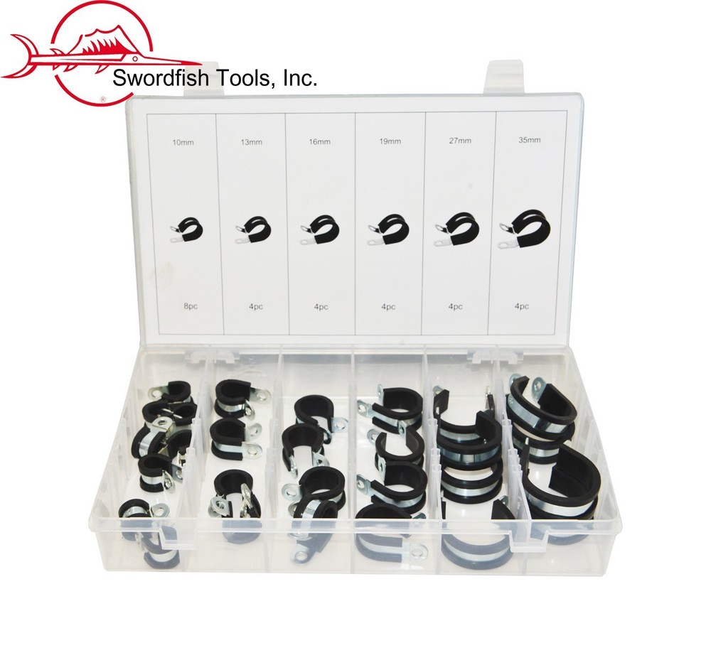 Swordfish 30181 -  28pc Large Rubber Insulated Adel Clamp Assortment