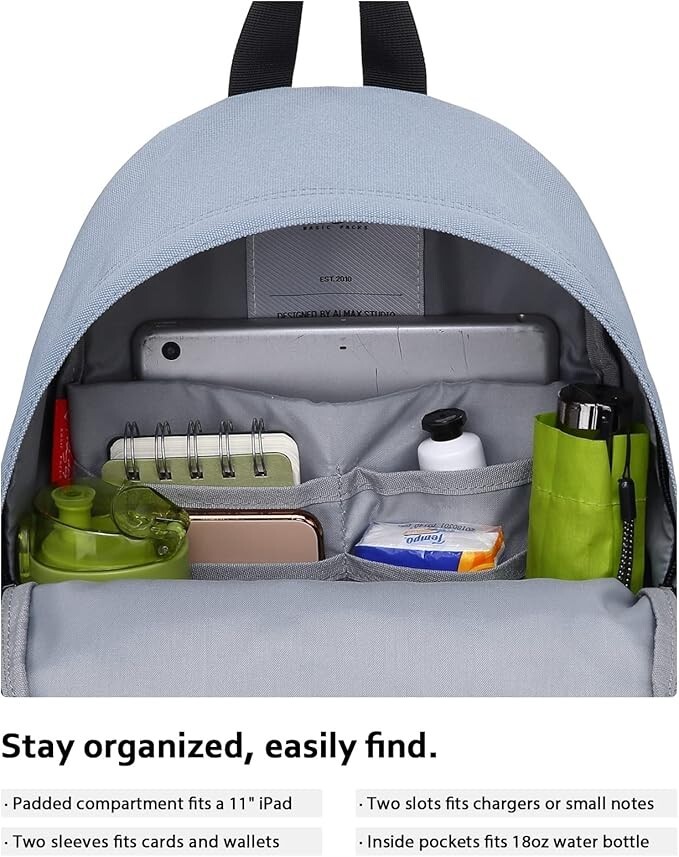 HotStyle SIMPLAY+ Mini Backpack, Multiple Colors and Patterns, 8 Litres Plain