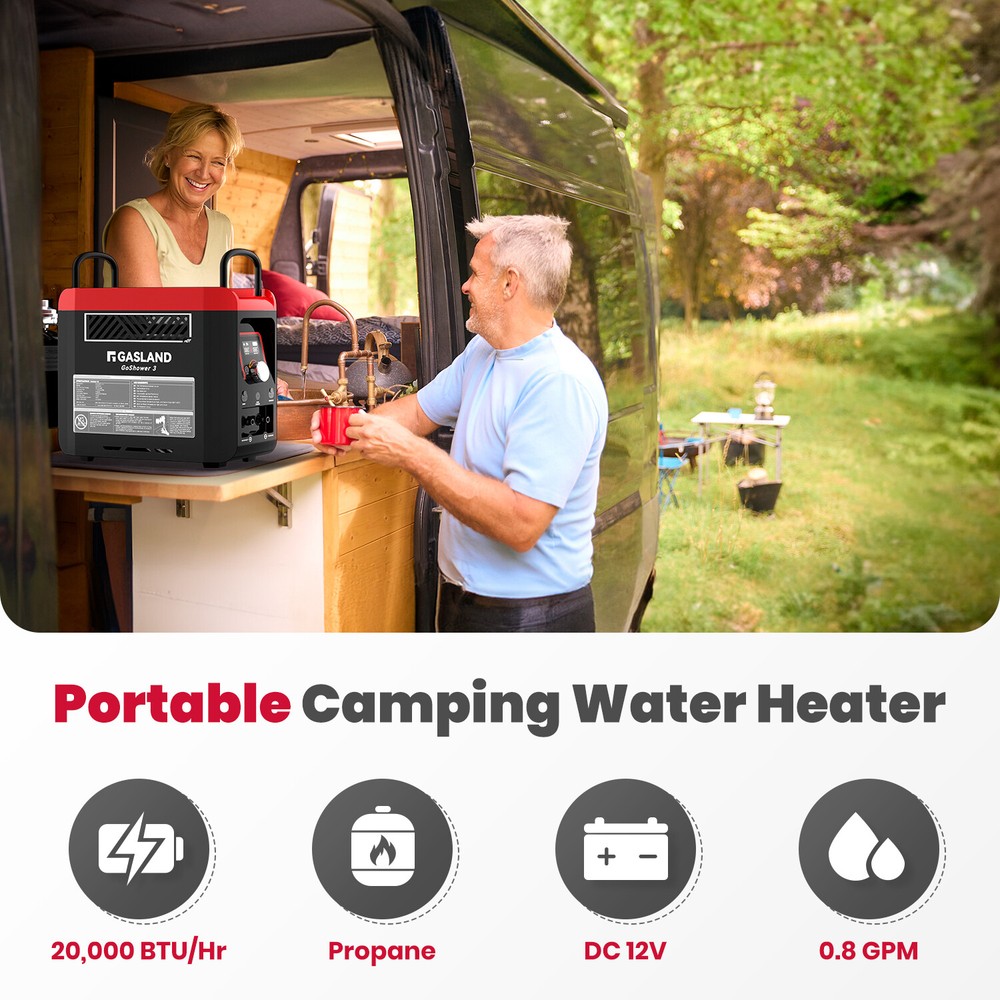 GASLAND G3 Pro 1 lb Propane Portable Water Heater Instant Hot Water Camp Shower