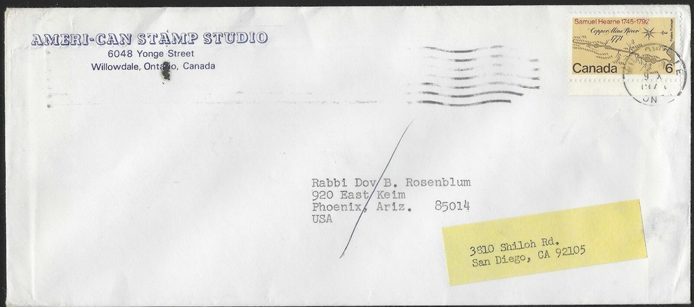 CANADA  ADVERTISING COVER ENVELOPE FROM AMERI-CAN STAMP STUDIO
