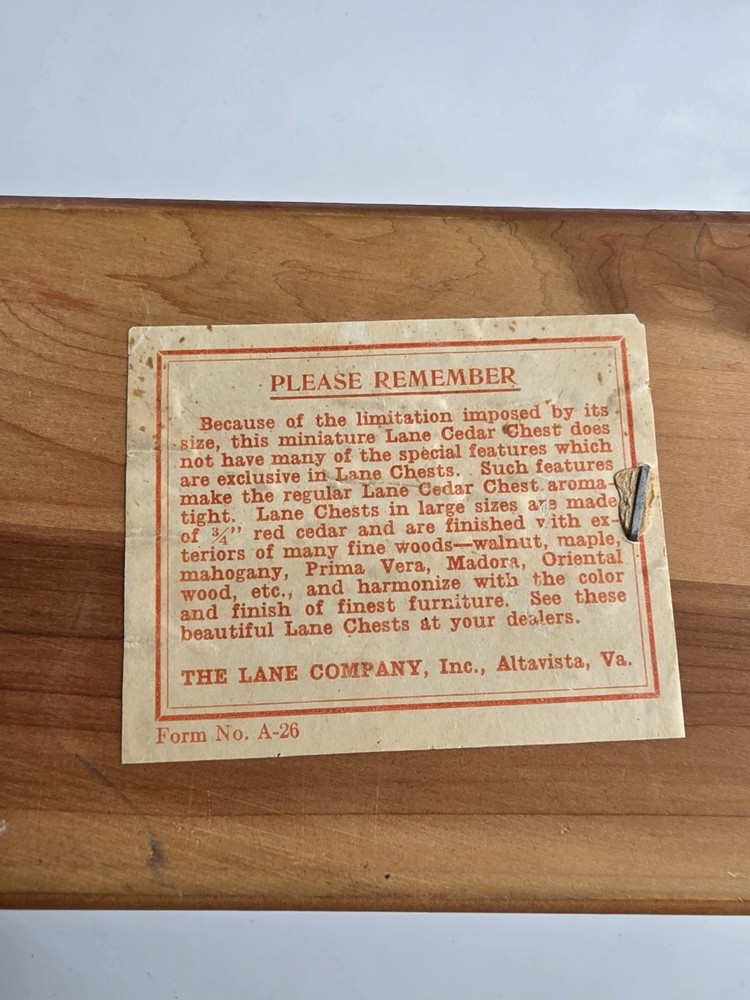 Lane Mini Cedar Chest from the 1950s!