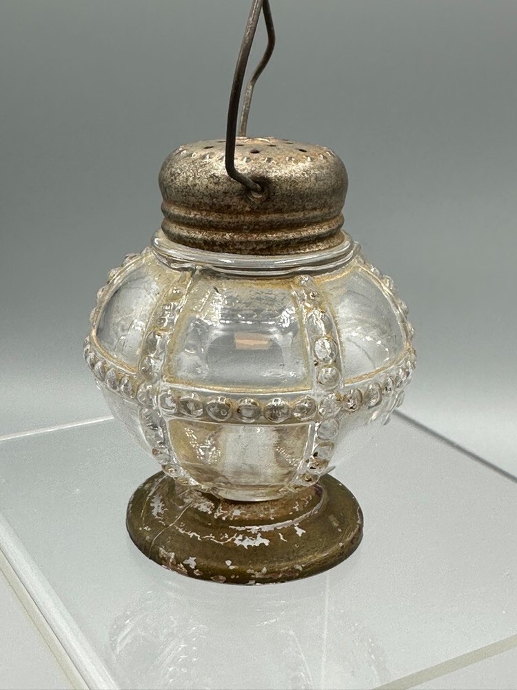 1910s Beaded LANTERN Glass CANDY CONTAINER Shaker E&A 405