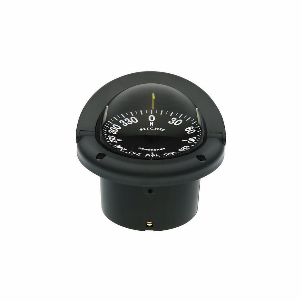 Pivot LED Black Dial Black Flush Mount 12 Volt Green LED Compass