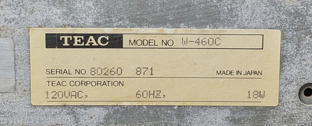Teac W-460C Stereo Double Cassette Deck - WORKING GREAT!