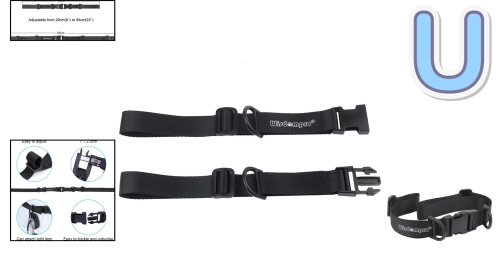 Heavy Duty Adjustable Backpack Sternum Strap with Quick Release Buckle - Black