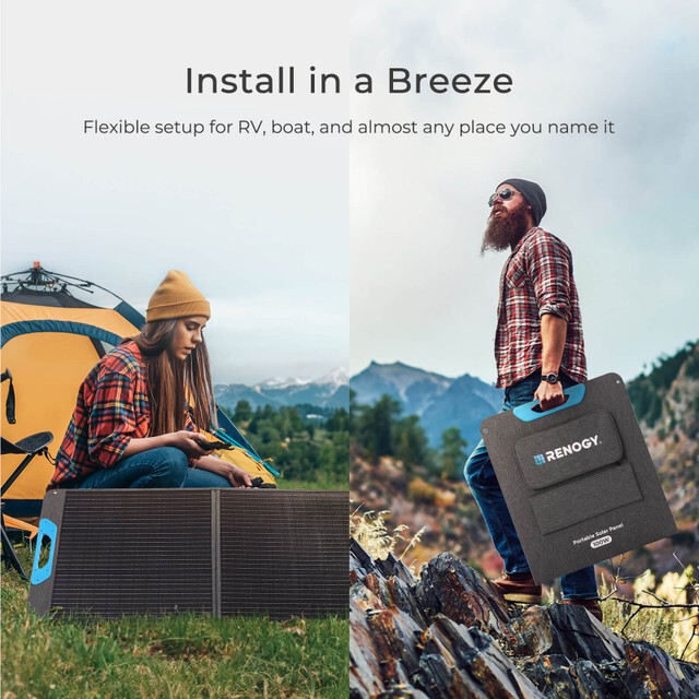 Renogy E.Flex-CORE 100W Portable Solar Panel, IP65 Solar Charger Open Box