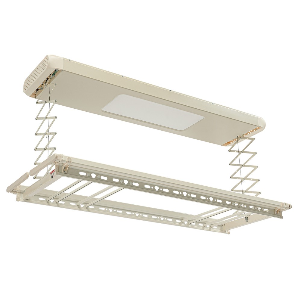 Ceiling-mounted Clothesline, Resealable Vertical Drying Rack W/ Light 8 Rods