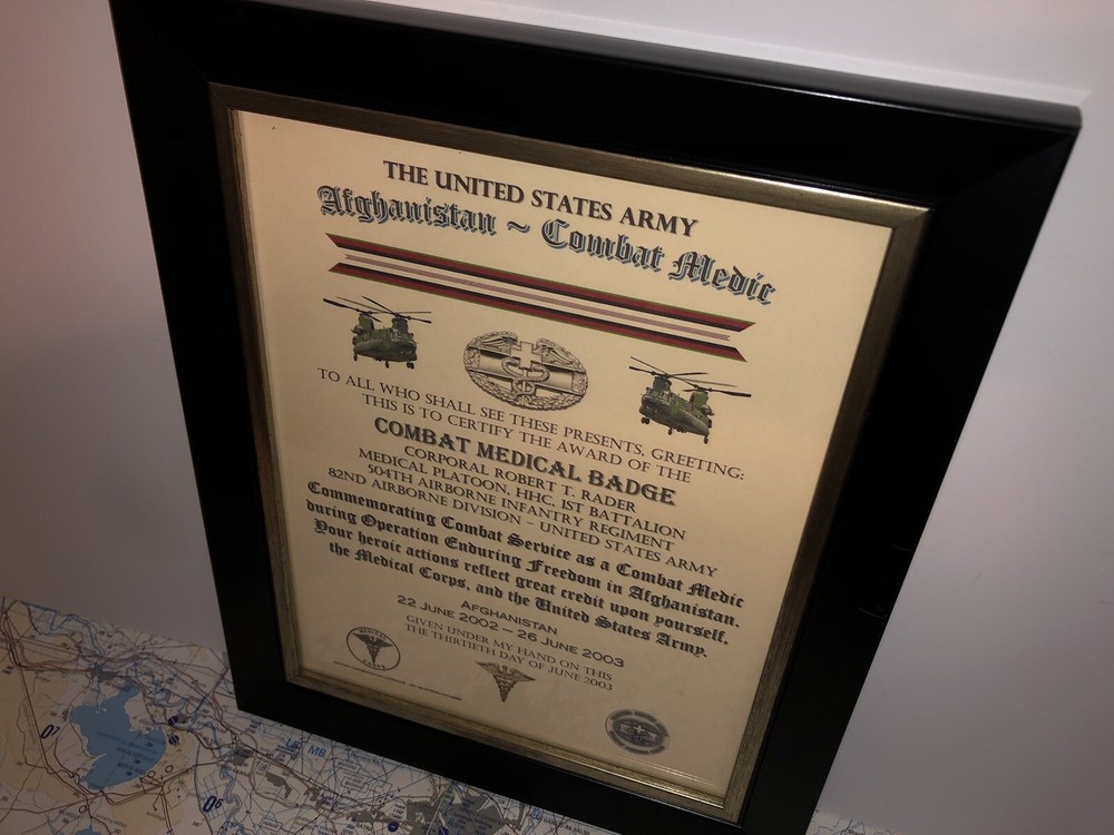 COMBAT MEDIC / CMB - AFGHANISTAN (COMMEMORATIVE ISSUE CERTIFICATE)