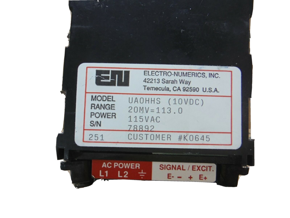 Electro Numerics Inc Digital Panel Meter UA0HHS 10VDC