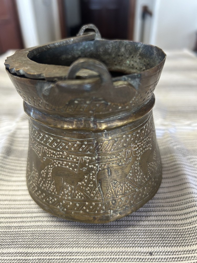 Antique Middle Eastern Islamic Brass Pot