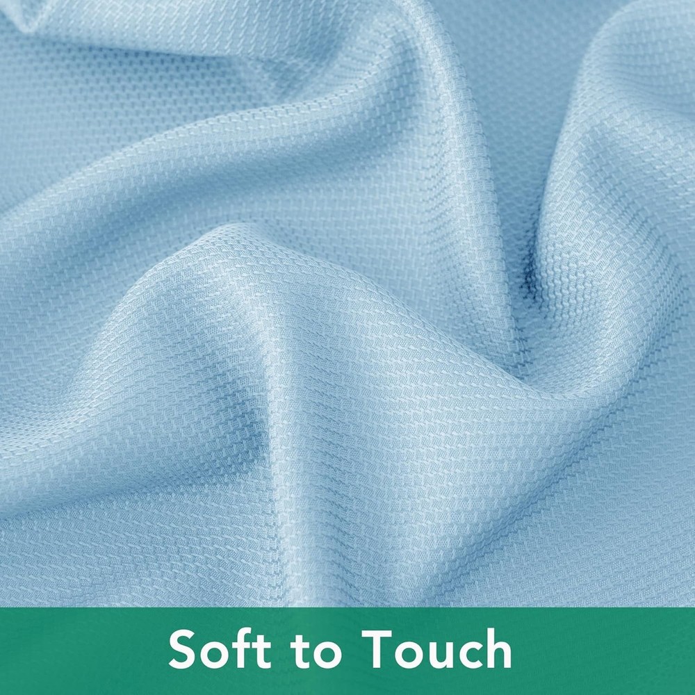 Textured Fabric Tablecloths 60x84 Inches Rectangular, Light Blue Water Resist...