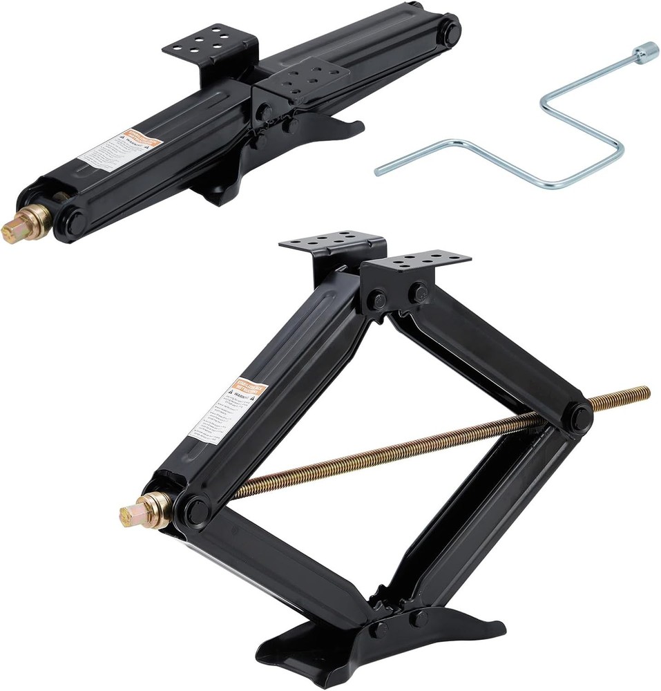 24" RV Scissor Jack 7500lb Leveling Stabilizer with Crank Handle Heavy Duty