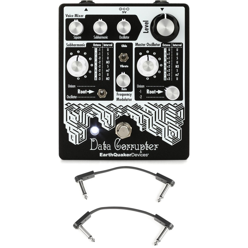 EarthQuaker Devices Data Corrupter Harmonizing Pedal with EBS Patch Cables
