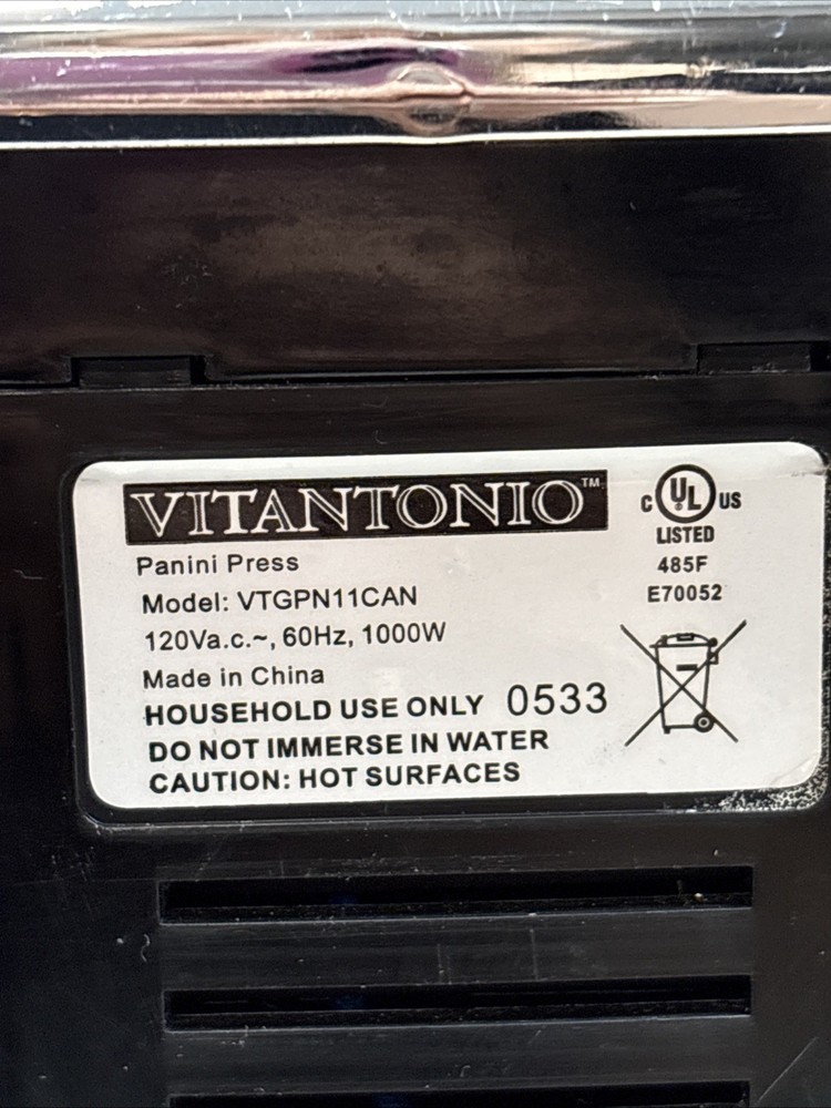 Vitantonio Glass Panini Press