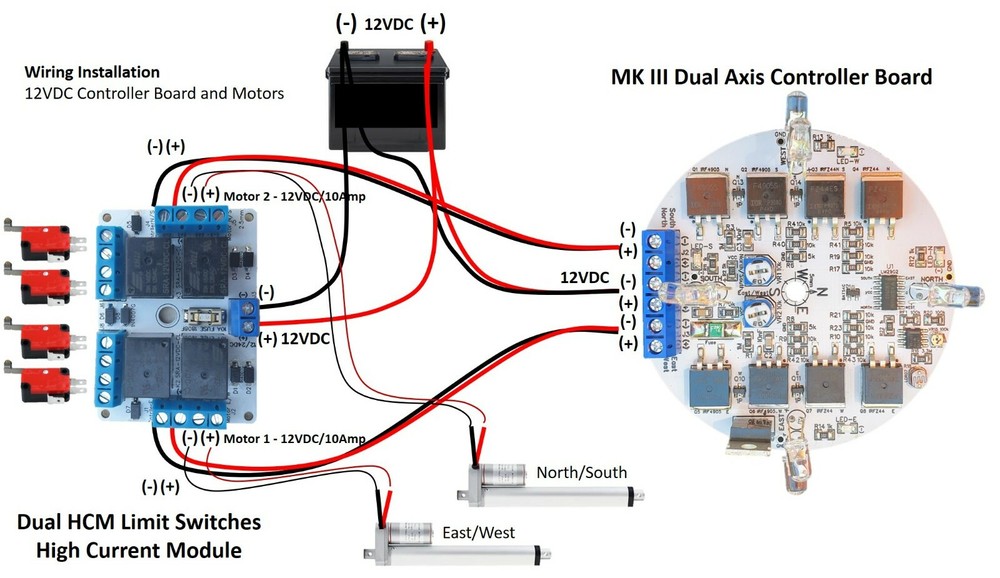 MK III 12VDC 3Amp Dual Axis Solar Panel Sun Tracking Analog Controller Board DIY