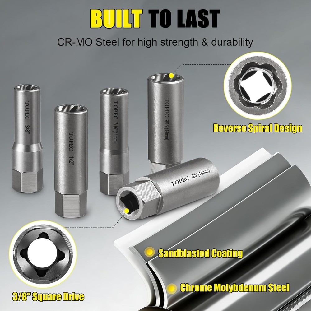 Professional 10-Piece Bolt Extractor Set