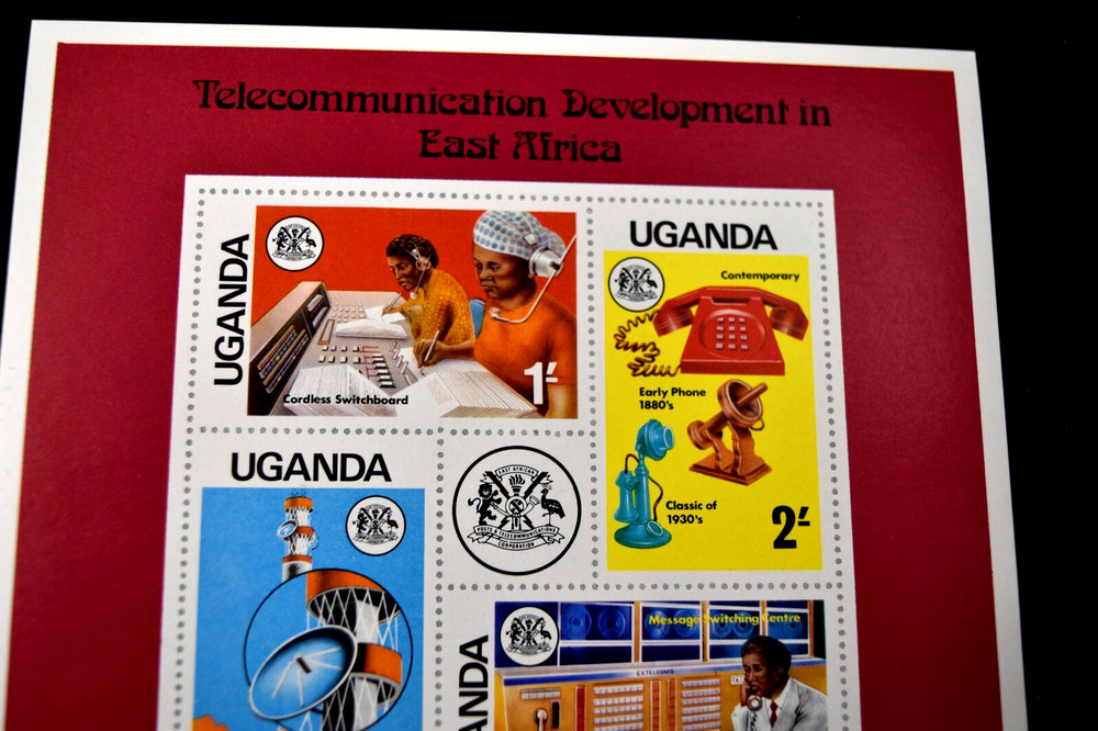 UGANDA 1976 M/S COMMUNICATIONS S 150A MNH