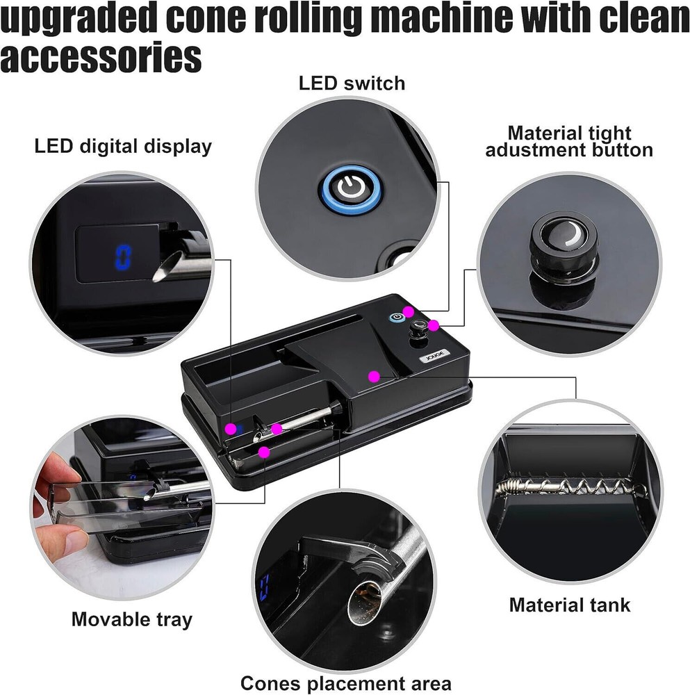 Electric Cone Rolling Machine Portable Automatic Electric Cigarettes Machine