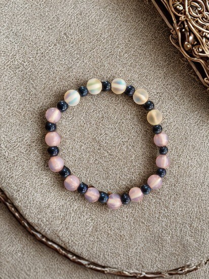 Beaded Stretch Bracelet Handmade Boho Design