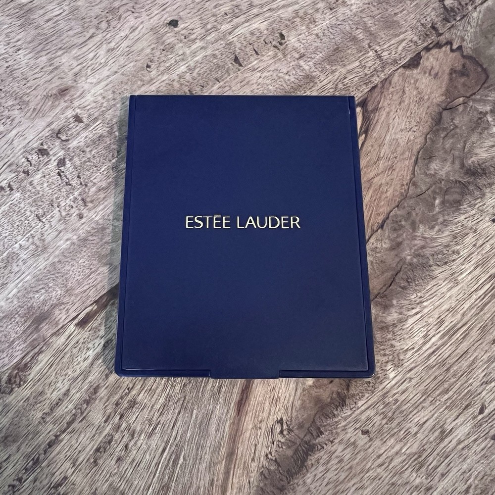 Estee Lauder Blue Make Up Mirror, Compact Foldable, Standing, Vintage