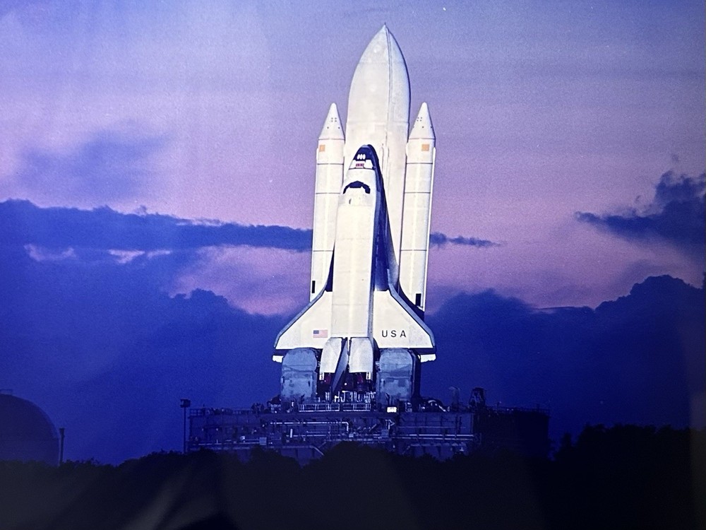 1981 NASA KSC Space Shuttle Columbia STS-1 Crawler Presentation Transparency-723