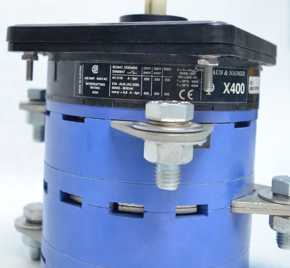 Kraus & Naimer X400 400A 600VAC Rotary Switch 200A-Interrupt