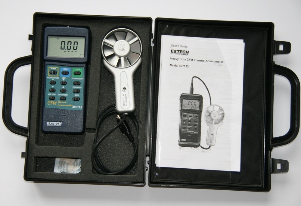 Extech 407113 Heavy Duty CFM Thermo-Anemometer