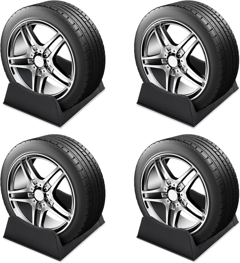 4 Pcs Car Tire Display Stand Wheel Rack Adjustable Width Rim Storage...