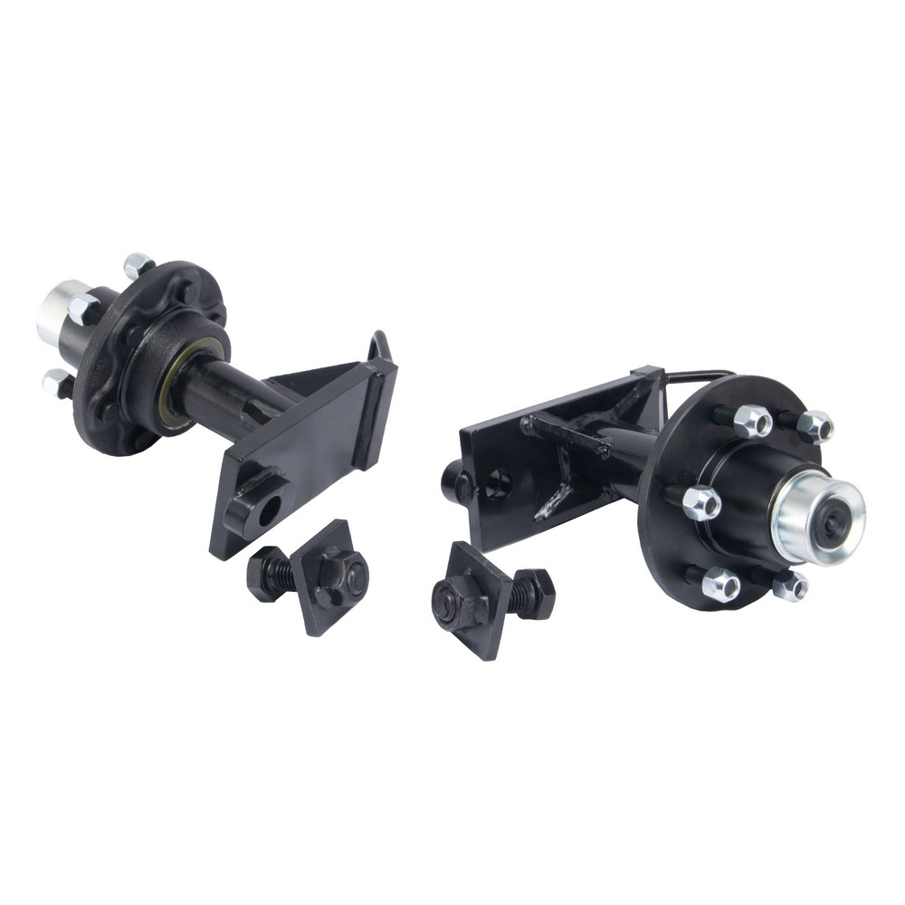 2pc Shipping Container Wheels 6x5.5 Lug Bolt-On Spindle Kit w/ Handle