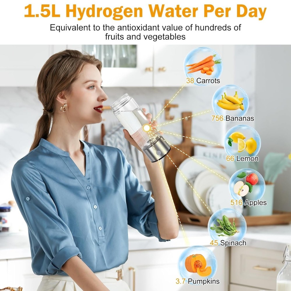 Hydrogen Water Bottle, Hydrogen Water Generator with Advanced SPE PEM Technology