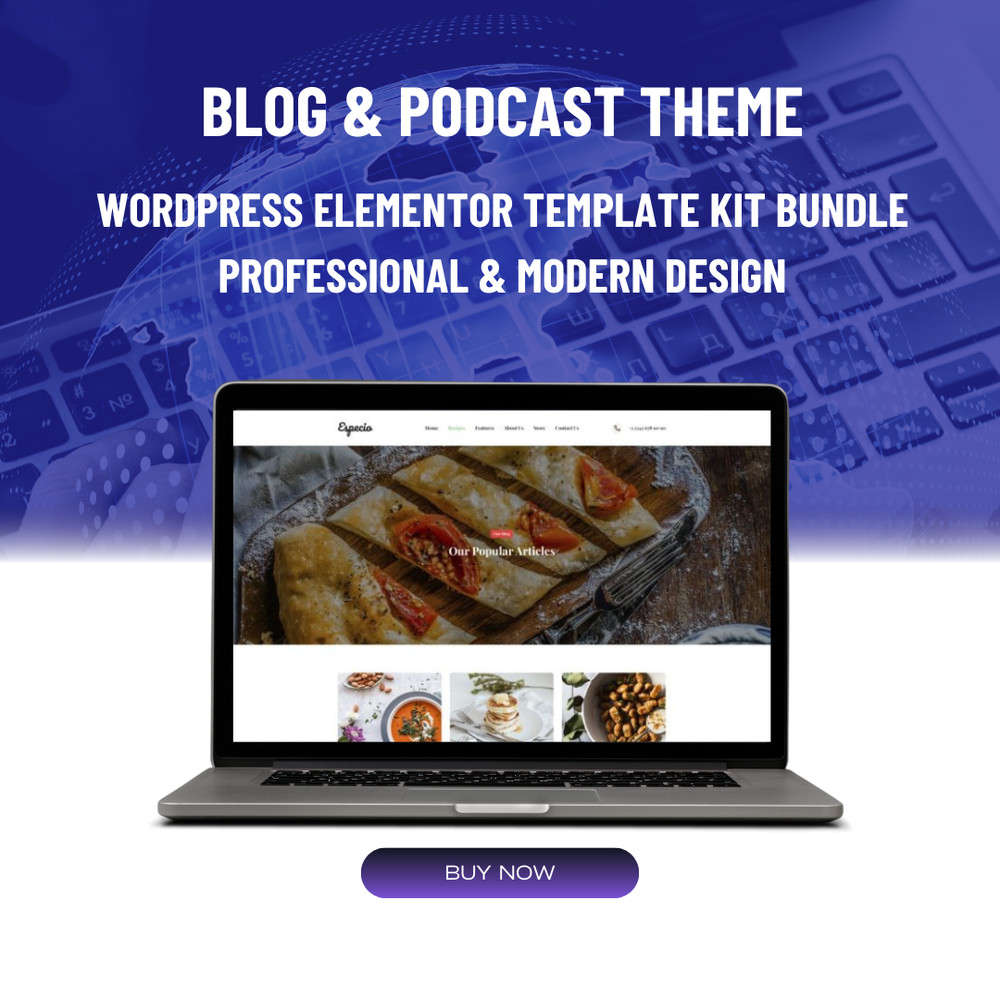 Premium Wordpress Elementor Template Kit Bundle | Blog & Podcast theme