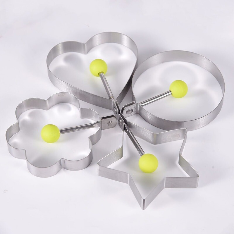 5Pcs Fried Egg Non Stick Stainless Steel Pancake Ring Mold Cooking Kitchen Tools