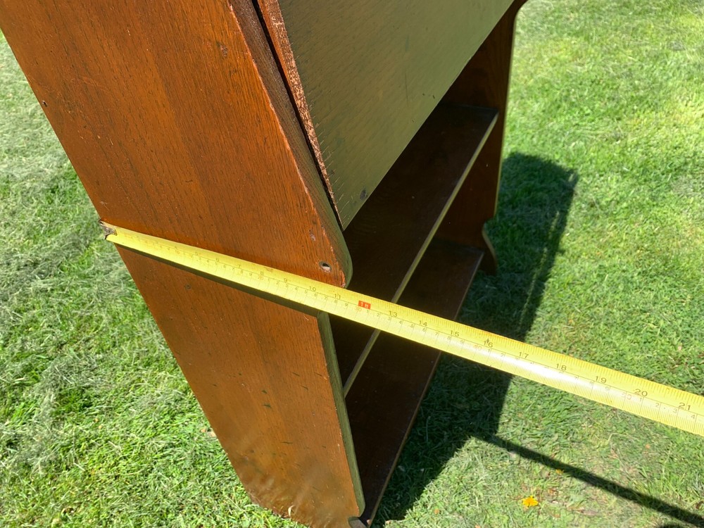 Antique Secretary Desk Solid Oak Pull Down, Bottom Drawer Book Shelf Board Bat