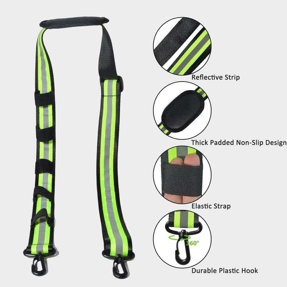 HYS 4.99ft Reflective Adjustable Shoulder Strap with Elastic to Secure Handheld