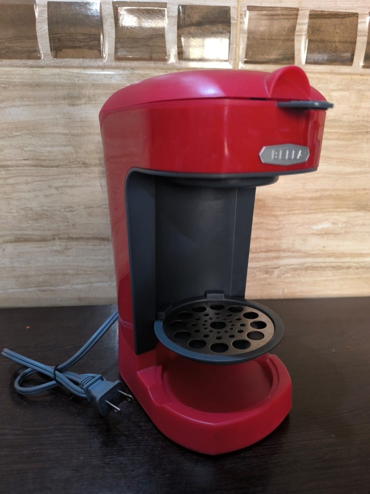 BELLA Coffee Maker Single Serve Pod Machine Red Compact Kitchen Brewer Tested