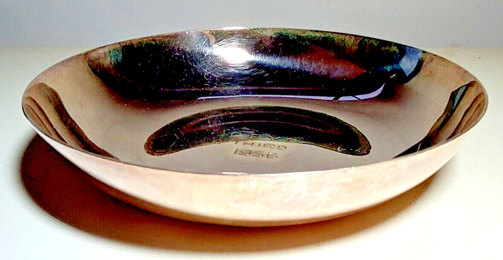 1956 REED & BARTON NESTING DISH #193 SILVER PLATED Engraved  "C.P.Y.C. -THIRD"