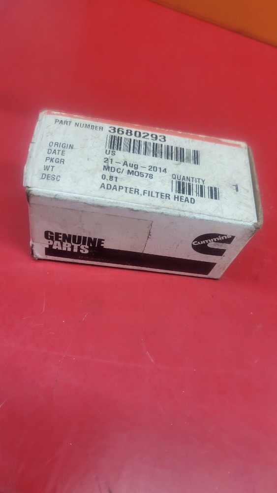 3680293 GENUINE CUMMINS FILTER HEAD ADAPTER NOS