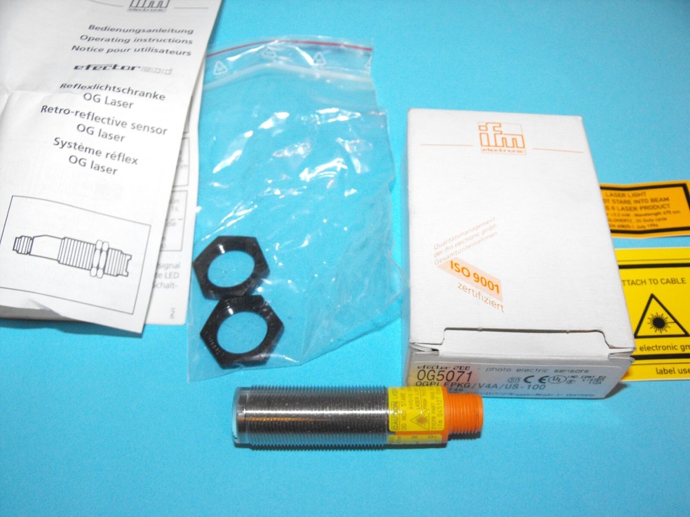 IFM EFECTOR OG5071.OGPLFPKG/V4A/US-100.reflection light barrier.NEW.