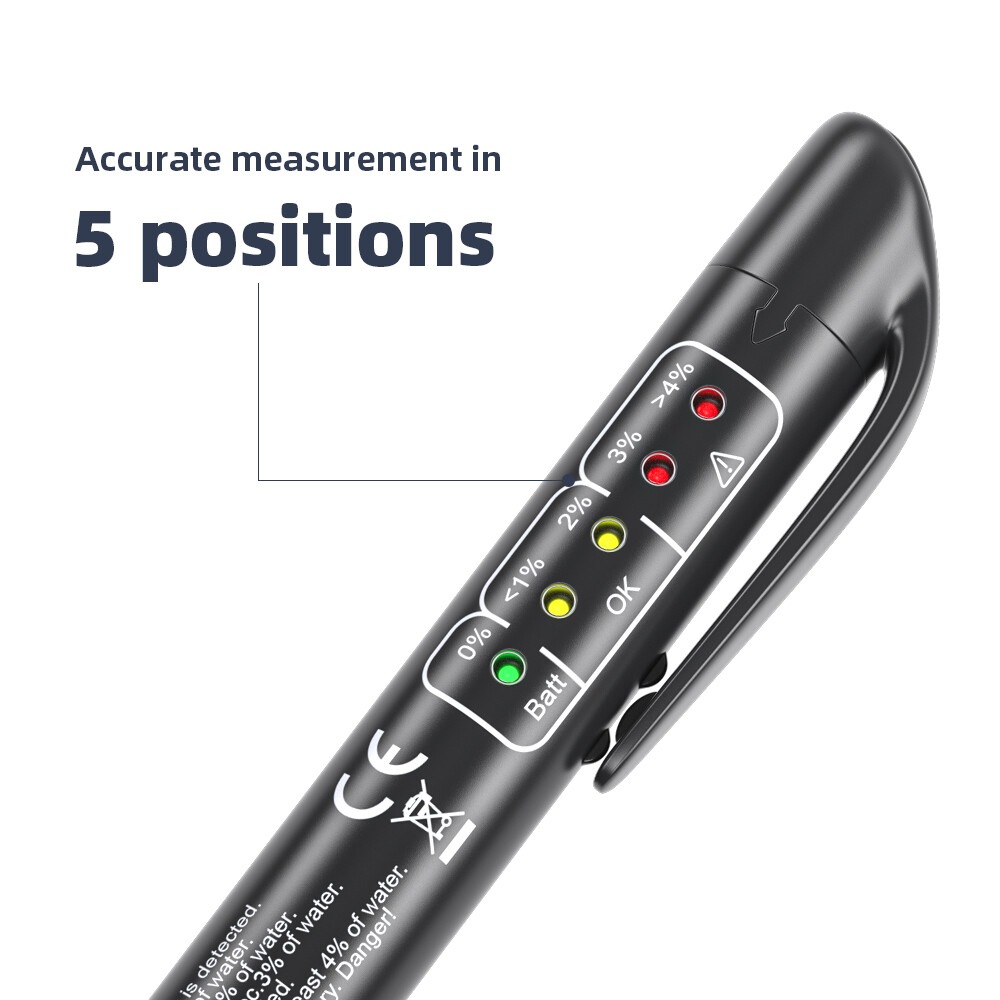 For DOT3/DOT4 Auto Liquid testing Brake Fluid Tester Pen 5 LED Indicator Display