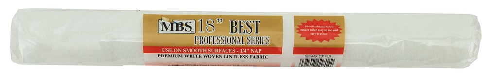 MBS 18" Roller Cover 1/4" Nap PVC Core Professional Lintless