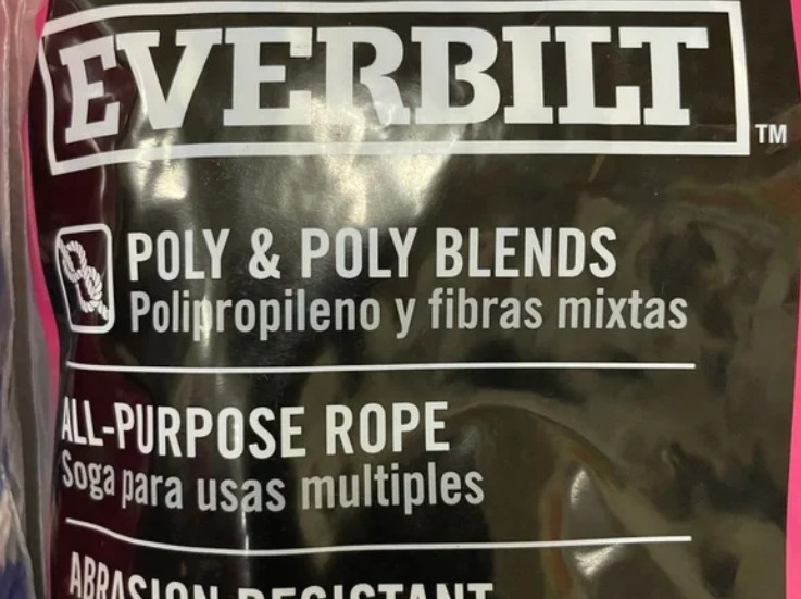 Everbilt 3/8 Inch X 50 Feet Solid Braid Polypropylene Rope